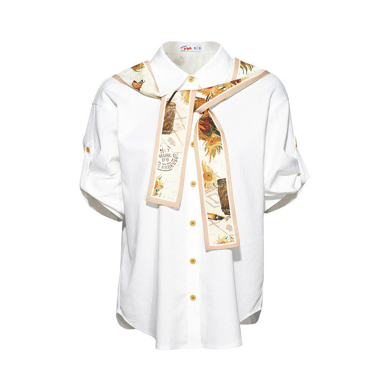 Van Gogh Art Print Patchwork Shirt