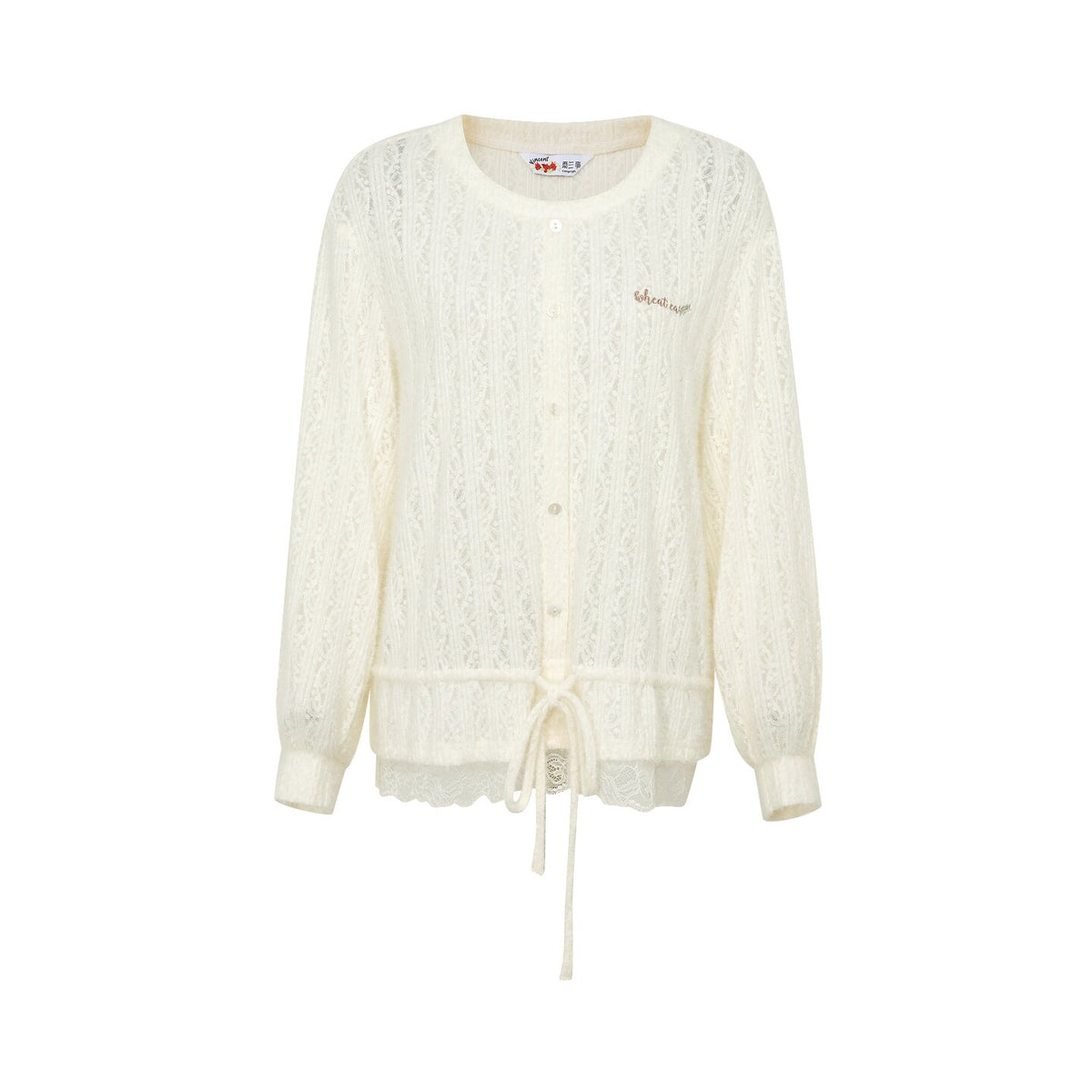 Van Gogh Cheese Floating Light Hollow Knit Cardigan