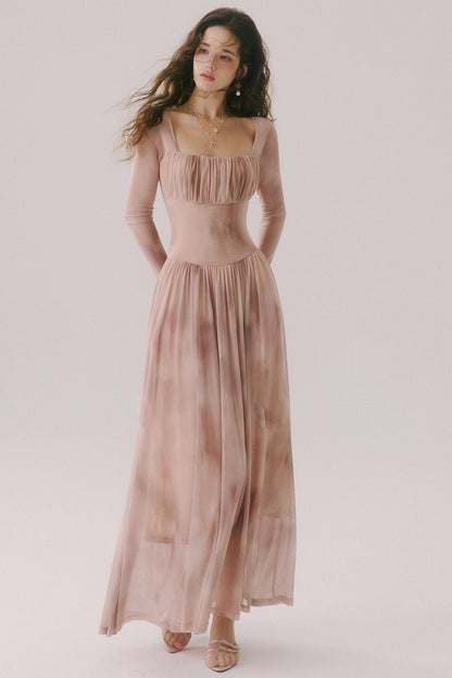 Duke's Flower Banquet French Square Neck Dress