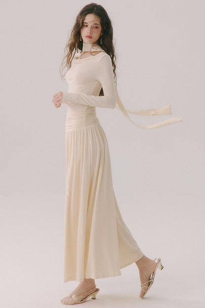 Castle Morning Light Lyocell French Knit Long Dress