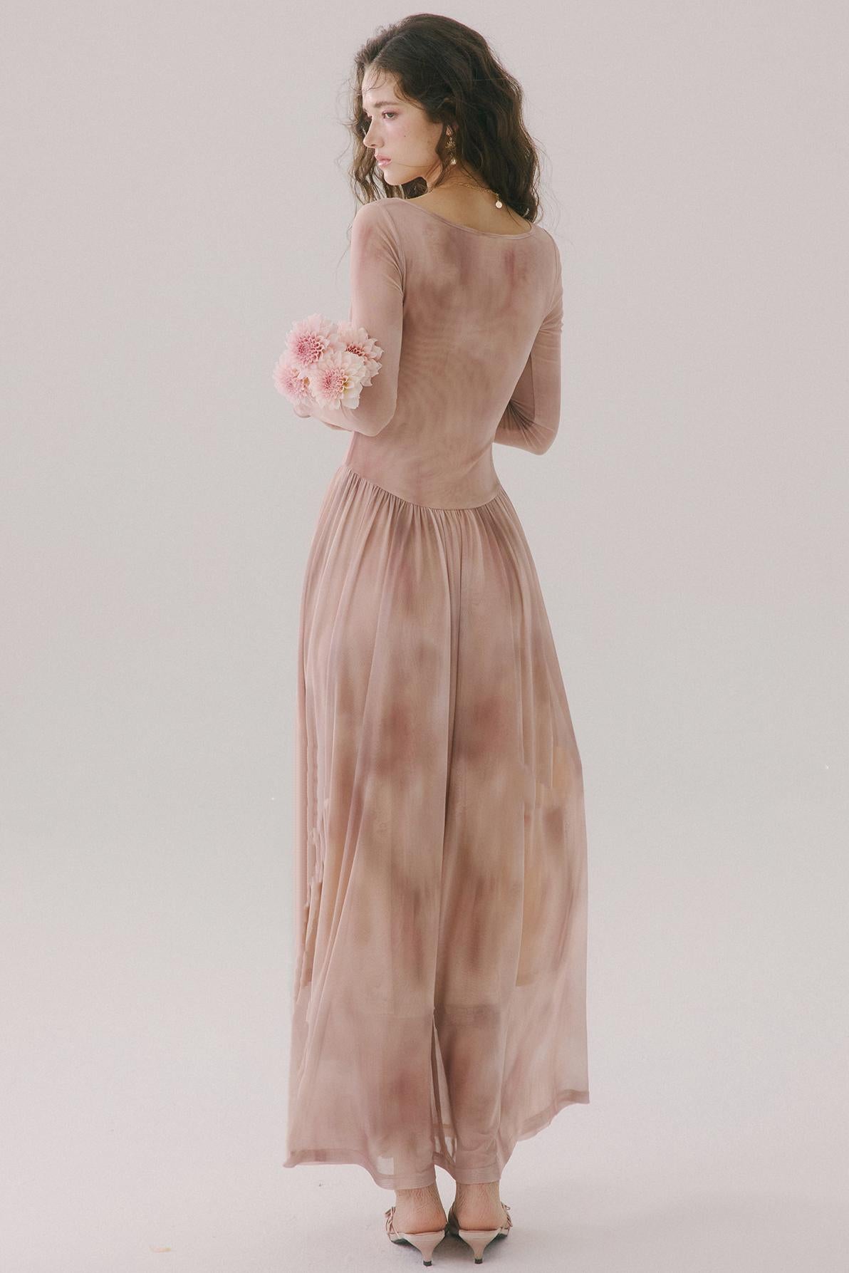Duke's Flower Banquet French Square Neck Dress
