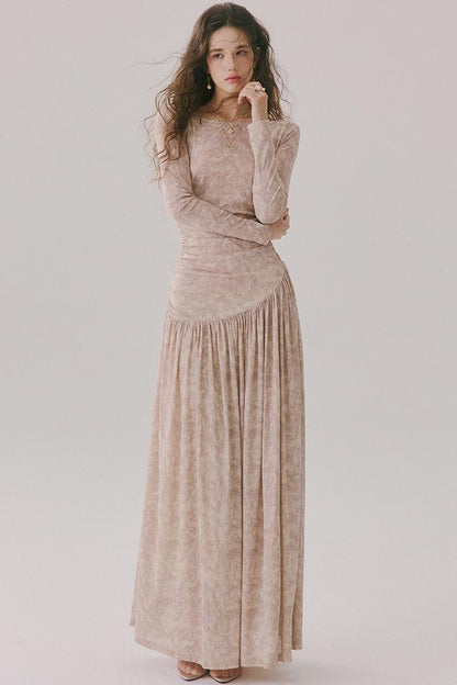 French Chanel-Style Knit Long Dress