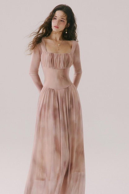 Duke's Flower Banquet French Square Neck Dress