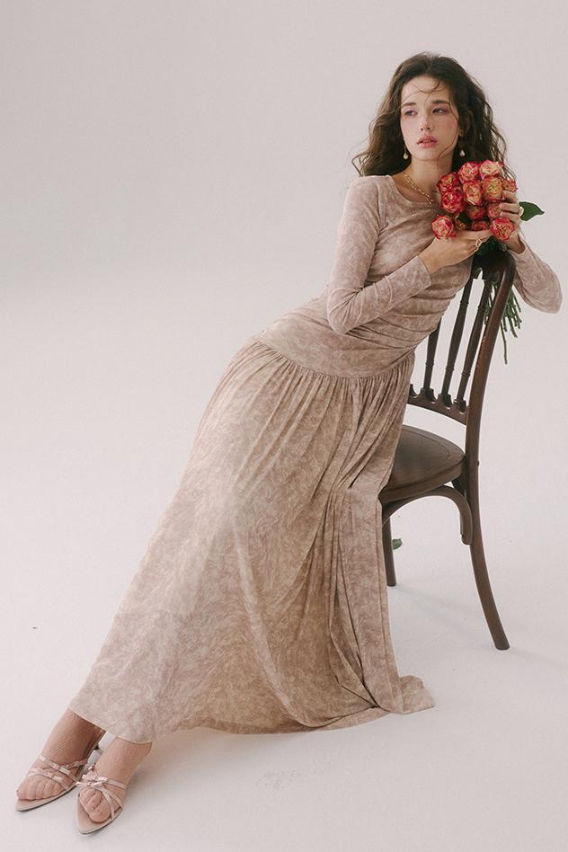 French Chanel-Style Knit Long Dress