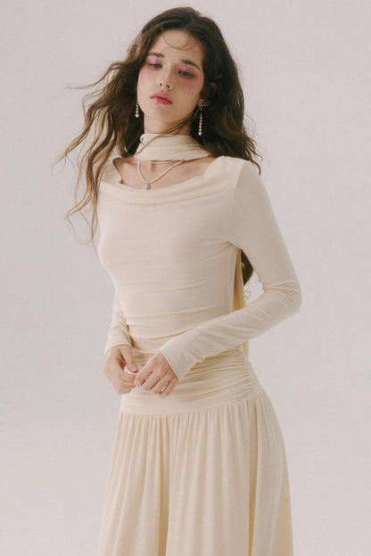 Castle Morning Light Lyocell French Knit Long Dress