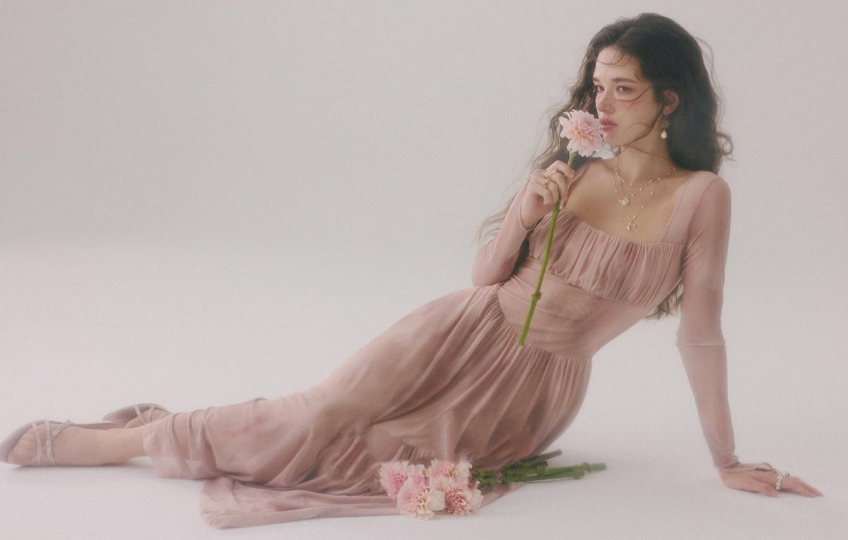 Duke's Flower Banquet French Square Neck Dress