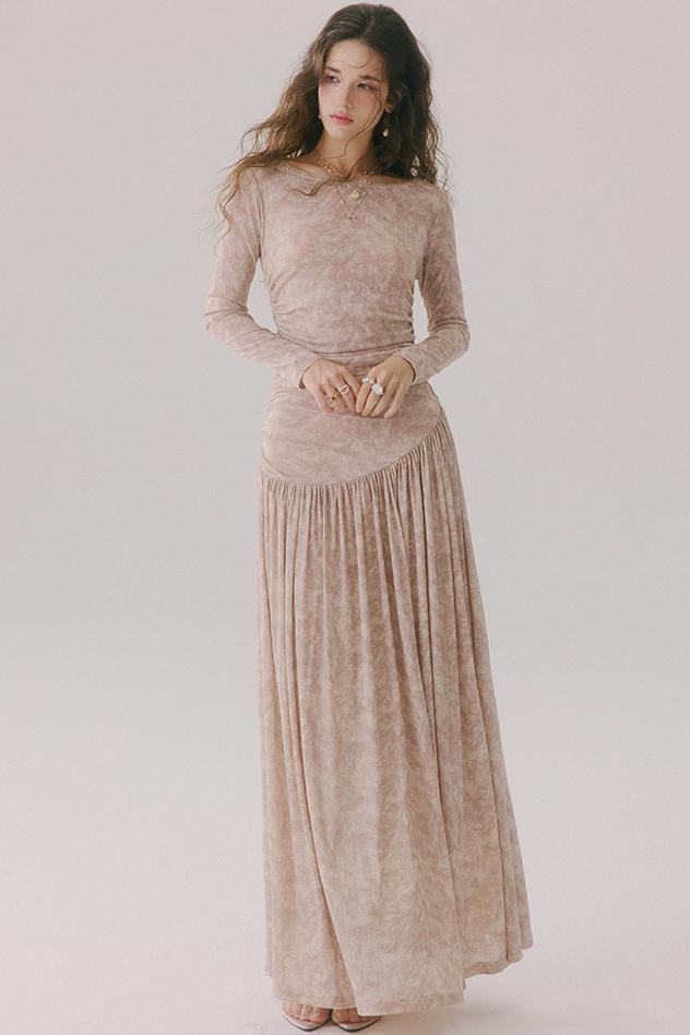 French Chanel-Style Knit Long Dress