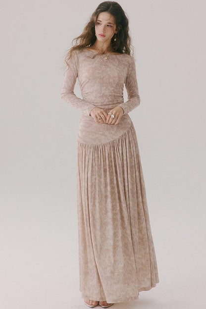 French Chanel-Style Knit Long Dress