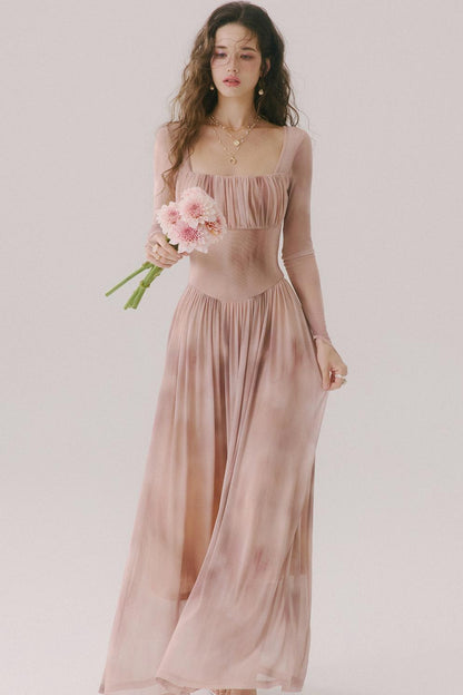 Duke's Flower Banquet French Square Neck Dress