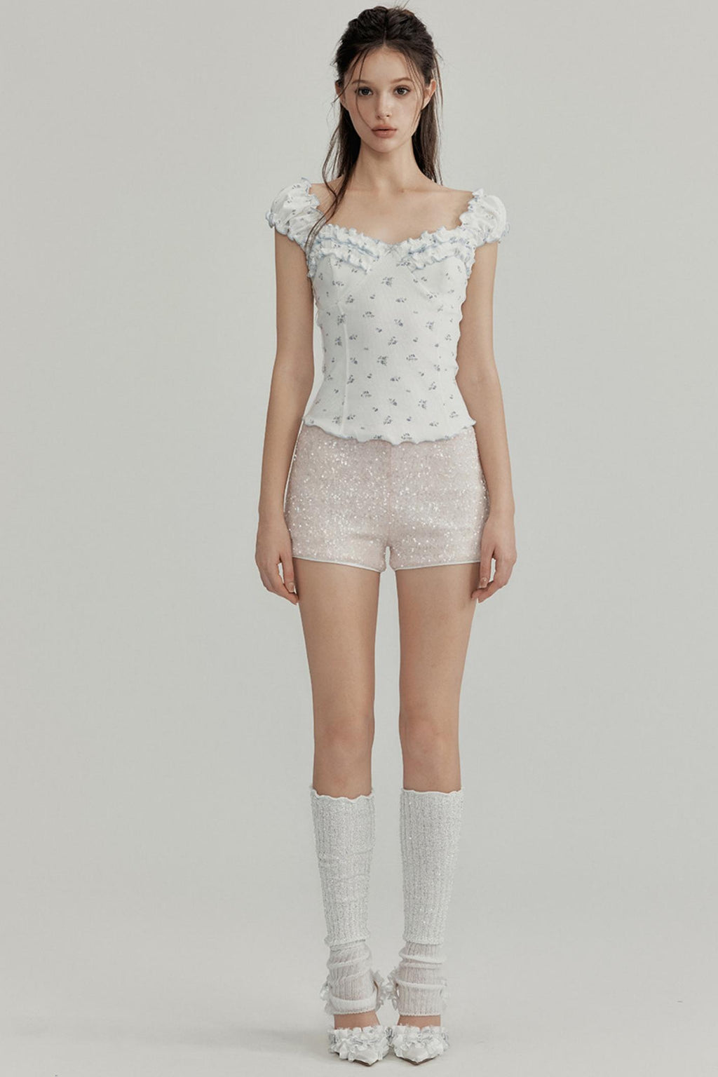 Jacquard Knit Floral Cami Top