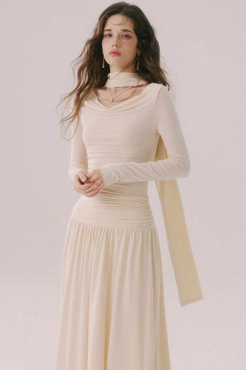 Castle Morning Light Lyocell French Knit Long Dress
