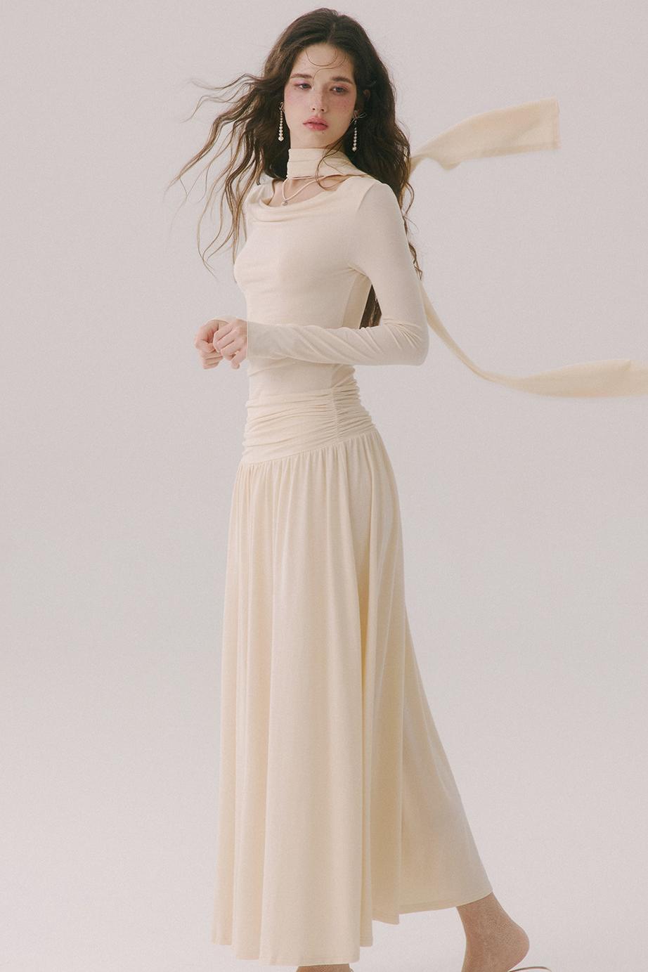Castle Morning Light Lyocell French Knit Long Dress