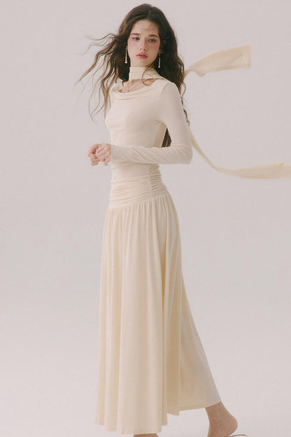 Castle Morning Light Lyocell French Knit Long Dress