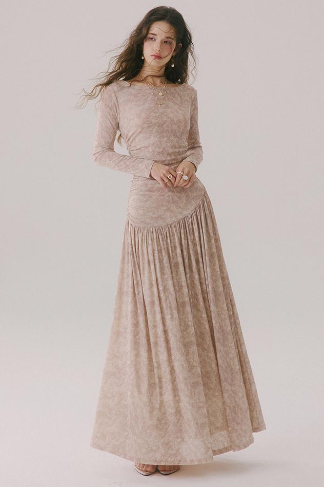 French Chanel-Style Knit Long Dress