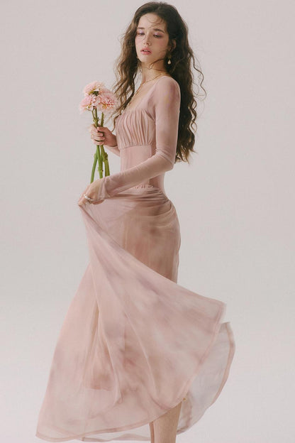 Duke's Flower Banquet French Square Neck Dress