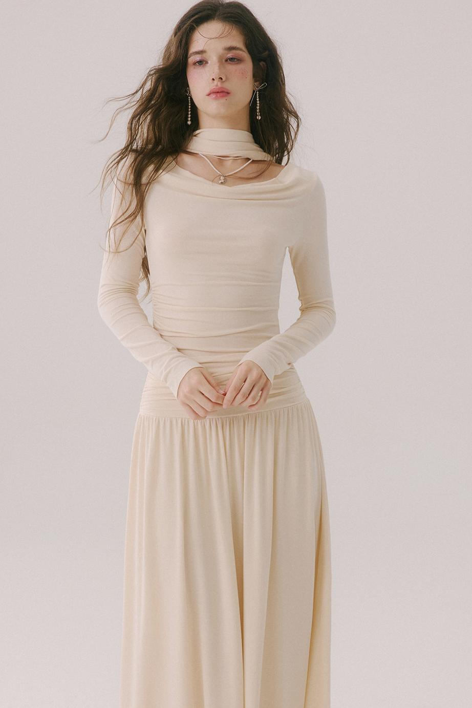 Castle Morning Light Lyocell French Knit Long Dress