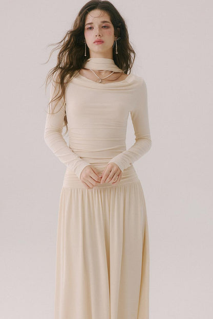 Castle Morning Light Lyocell French Knit Long Dress