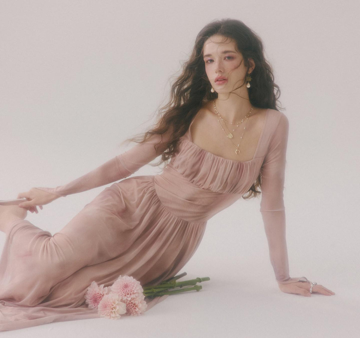 Duke's Flower Banquet French Square Neck Dress
