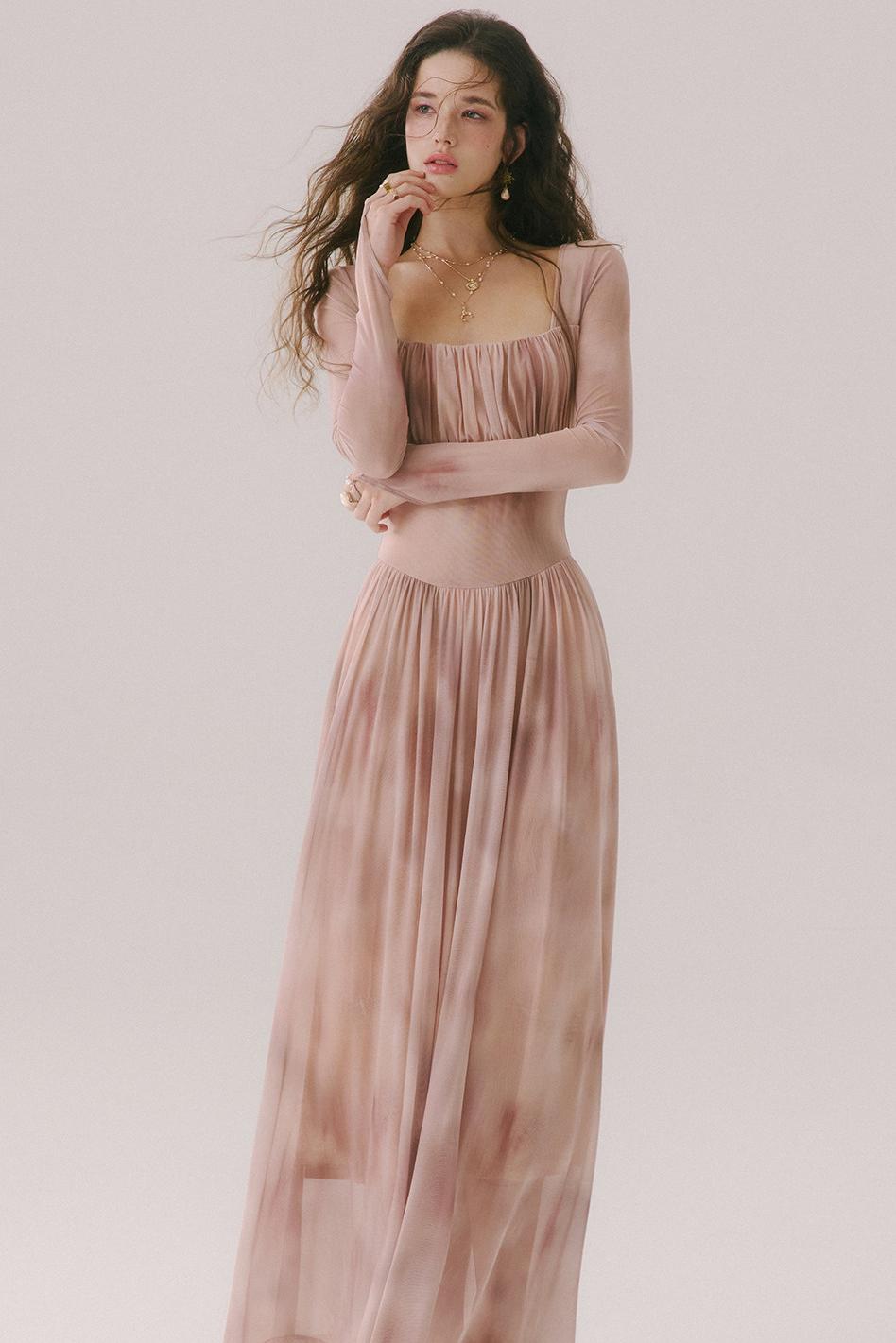 Duke's Flower Banquet French Square Neck Dress