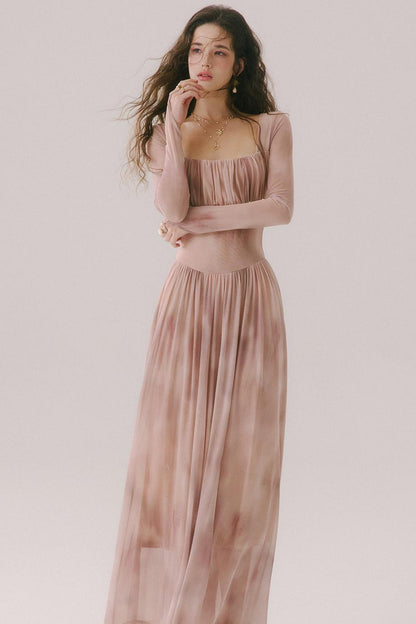 Duke's Flower Banquet French Square Neck Dress