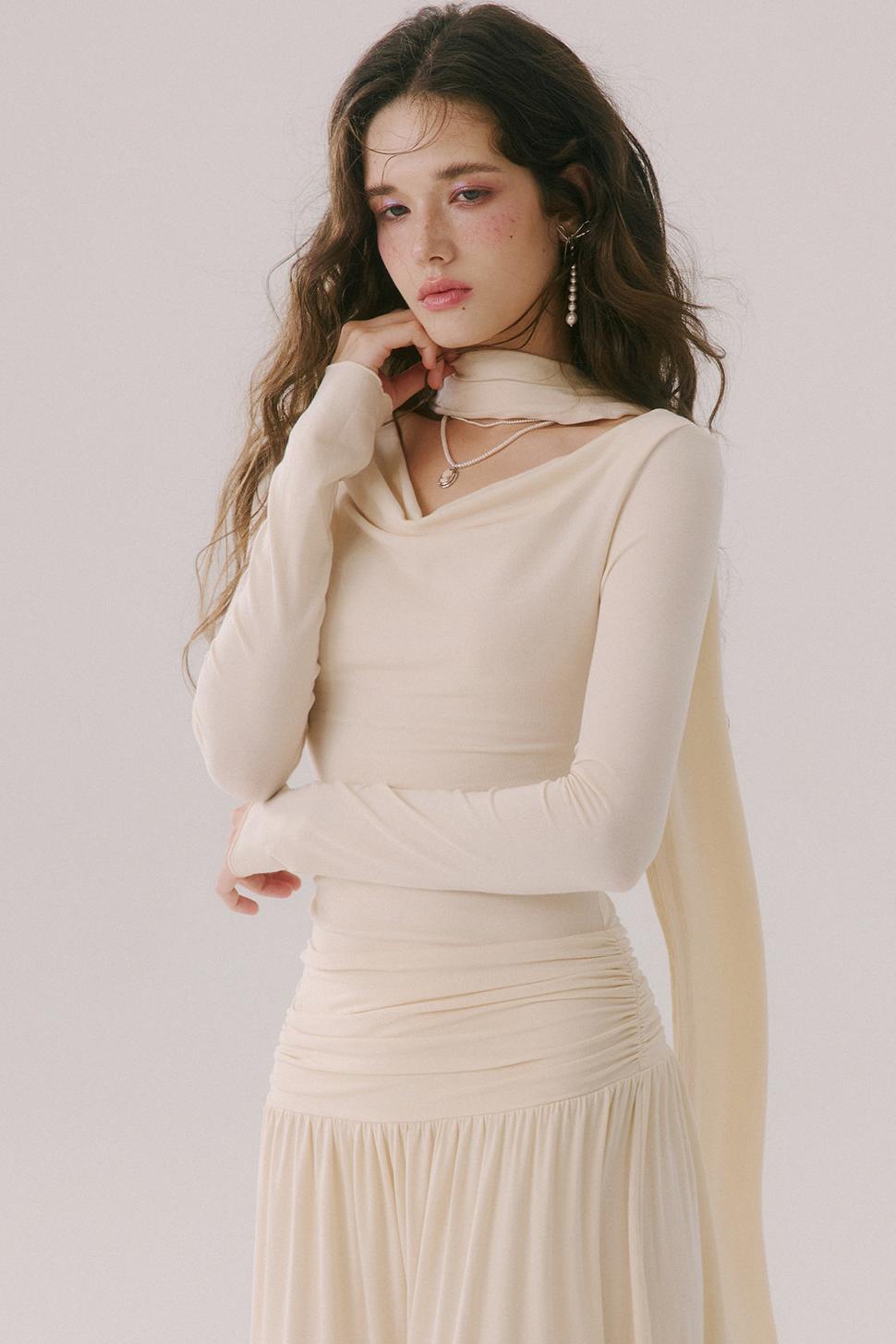 Castle Morning Light Lyocell French Knit Long Dress