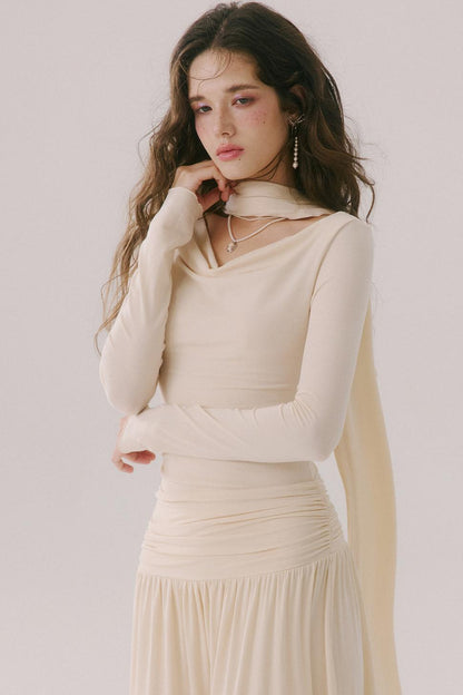 Castle Morning Light Lyocell French Knit Long Dress