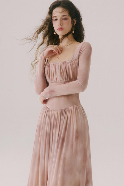 Duke's Flower Banquet French Square Neck Dress