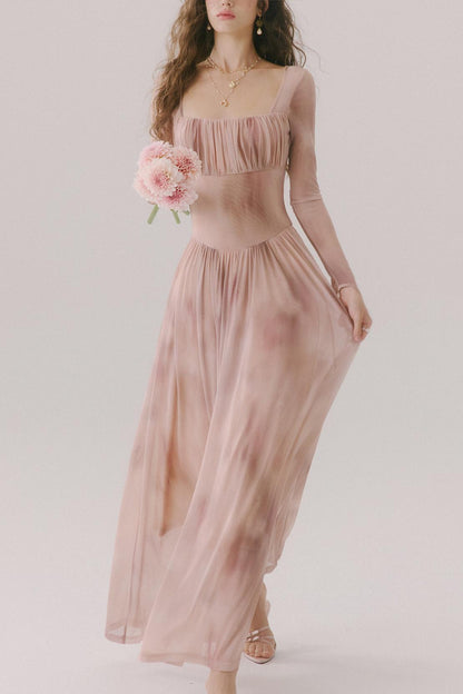 Duke's Flower Banquet French Square Neck Dress