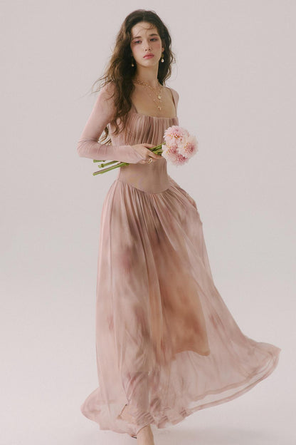 Duke's Flower Banquet French Square Neck Dress