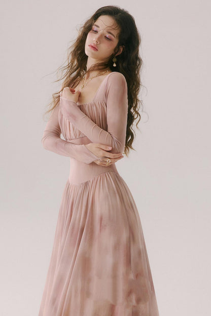 Duke's Flower Banquet French Square Neck Dress