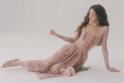 Duke's Flower Banquet French Square Neck Dress