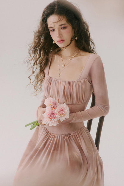 Duke's Flower Banquet French Square Neck Dress