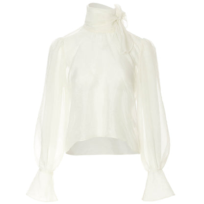 French Chanel-Style Ribbon Blouse