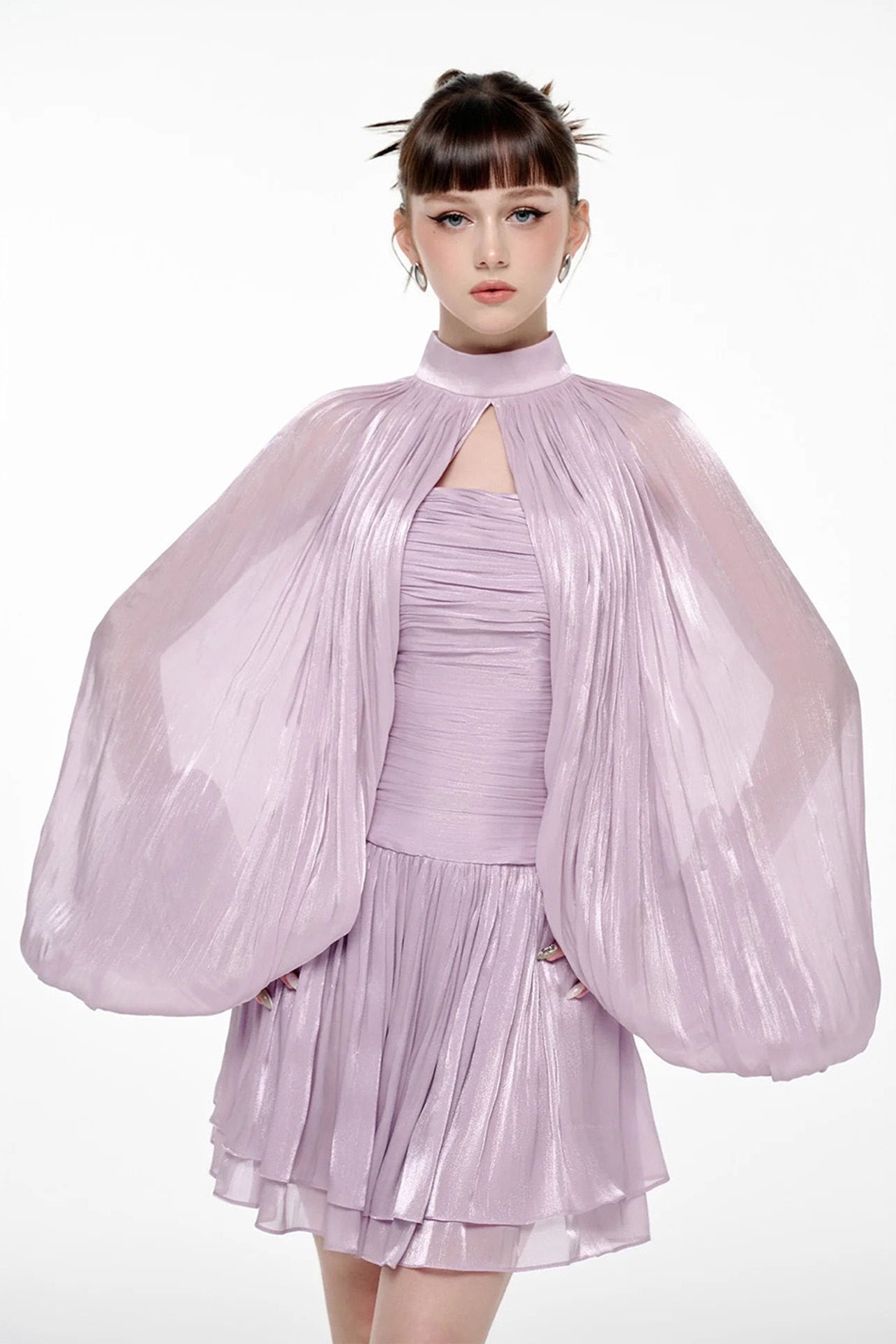 Niche Cape Cover-Up & Strapless Inner Dress Set