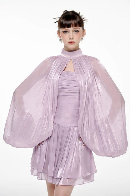 Niche Cape Cover-Up & Strapless Inner Dress Set