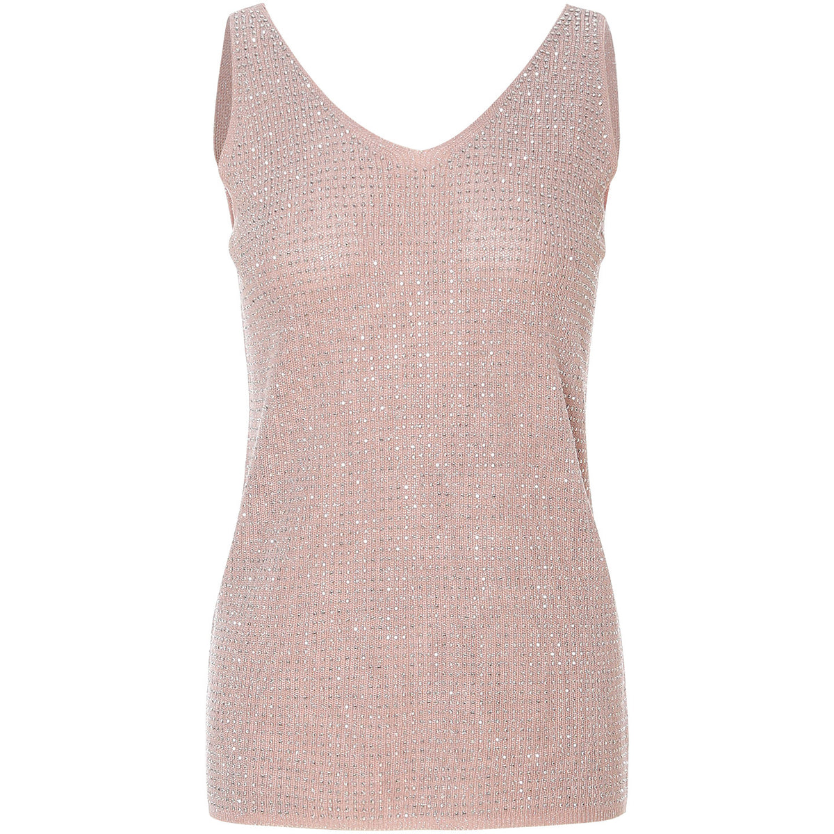 Pink sparkly tank top on a white background