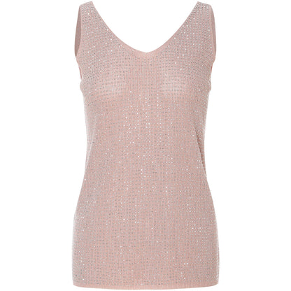 Pink sparkly tank top on a white background