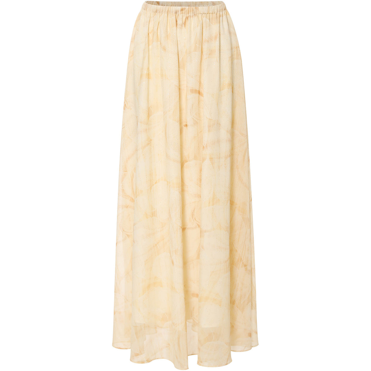 Beige long skirt on a white background