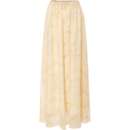 Beige long skirt on a white background