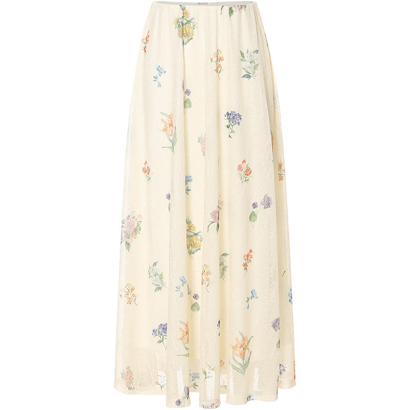 Floral patterned skirt on a white background