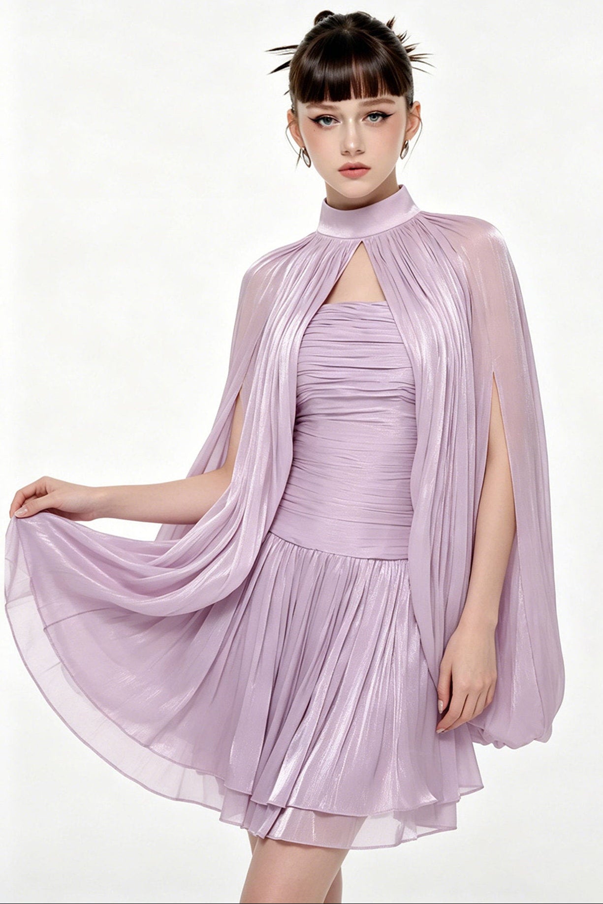 Niche Cape Cover-Up & Strapless Inner Dress Set