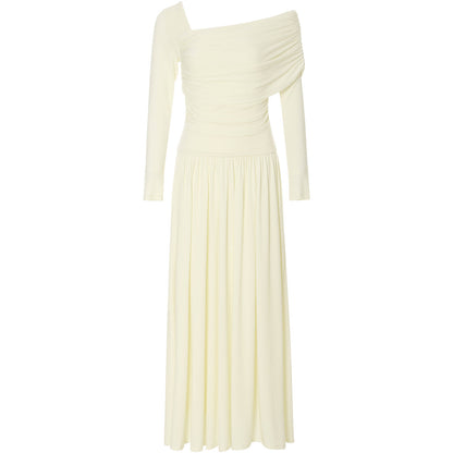 Flower Song Round Dance Lyocell Off-Shoulder Long Dress