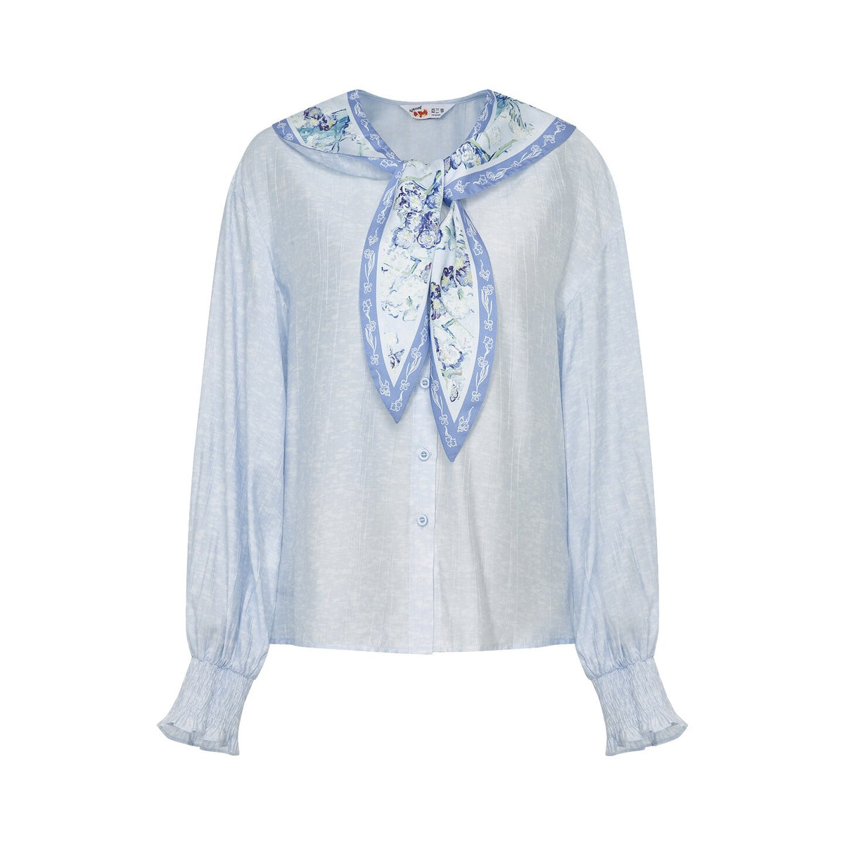 Van Gogh Art Print Scarf Collar Blouse
