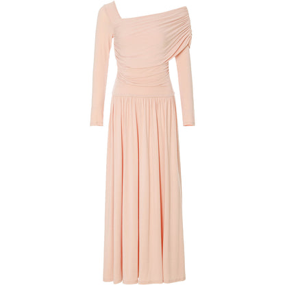 Flower Song Round Dance Lyocell Off-Shoulder Long Dress