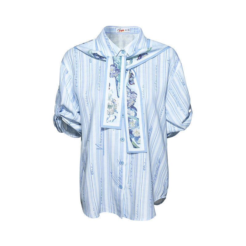 Van Gogh Art Print Patchwork Shirt