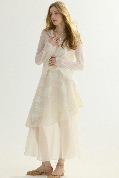 Elise French Vintage V-Neck Cardigan