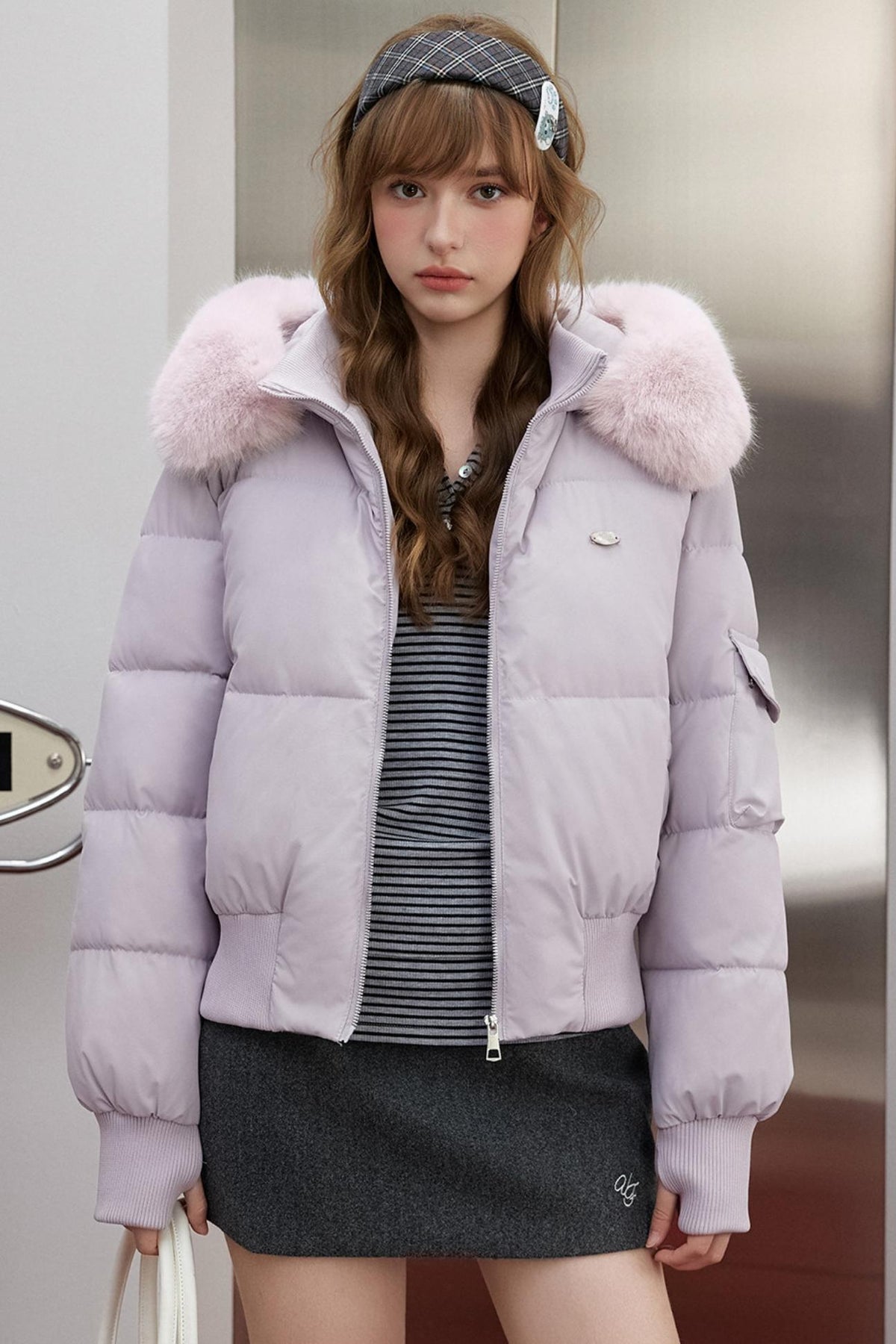 Fur Collar Short Puffer Jacket