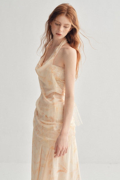 Aurelia French Resort Printed 3-Piece Halter Maxi Set