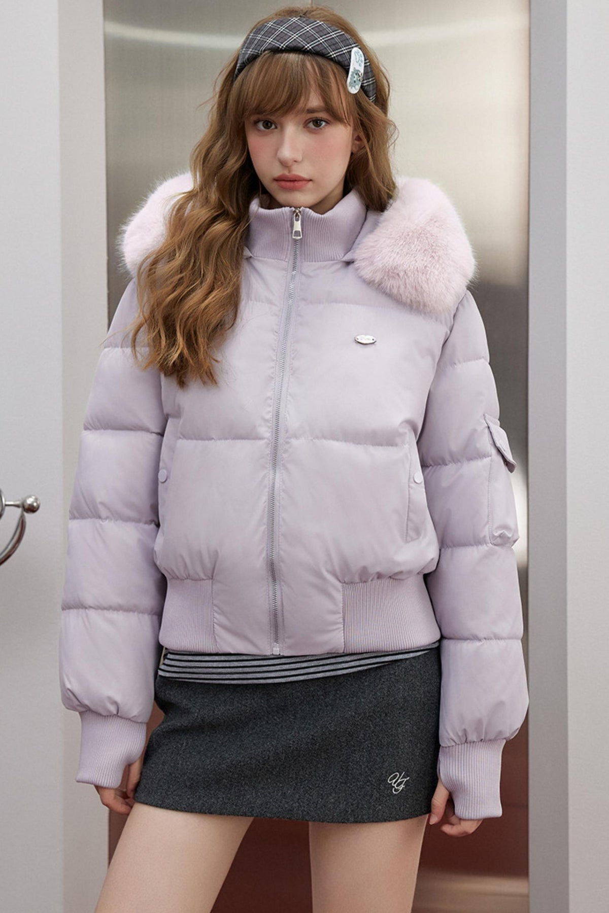 Fur Collar Short Puffer Jacket