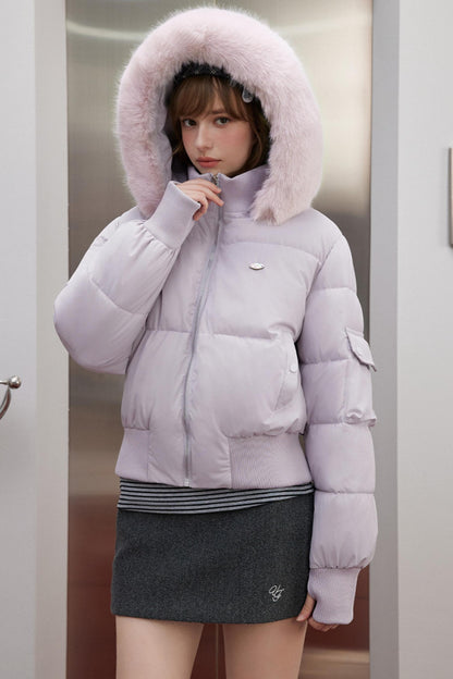 Fur Collar Short Puffer Jacket